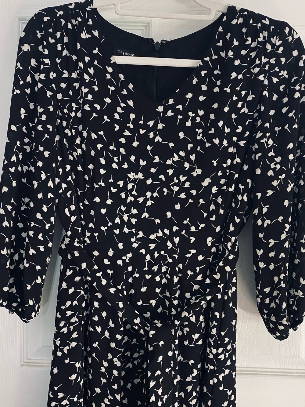 Talbots Black and White Midi Dress | sz small | Kate Middleton style inspo